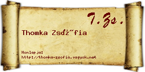 Thomka Zsófia névjegykártya