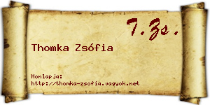 Thomka Zsófia névjegykártya
